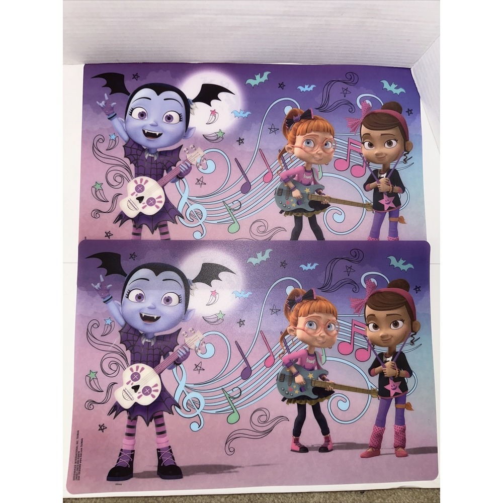 Disney Vampirina Zak Designs Plastic Placemats Set 2 Purple Ghoul Girls BPA Free